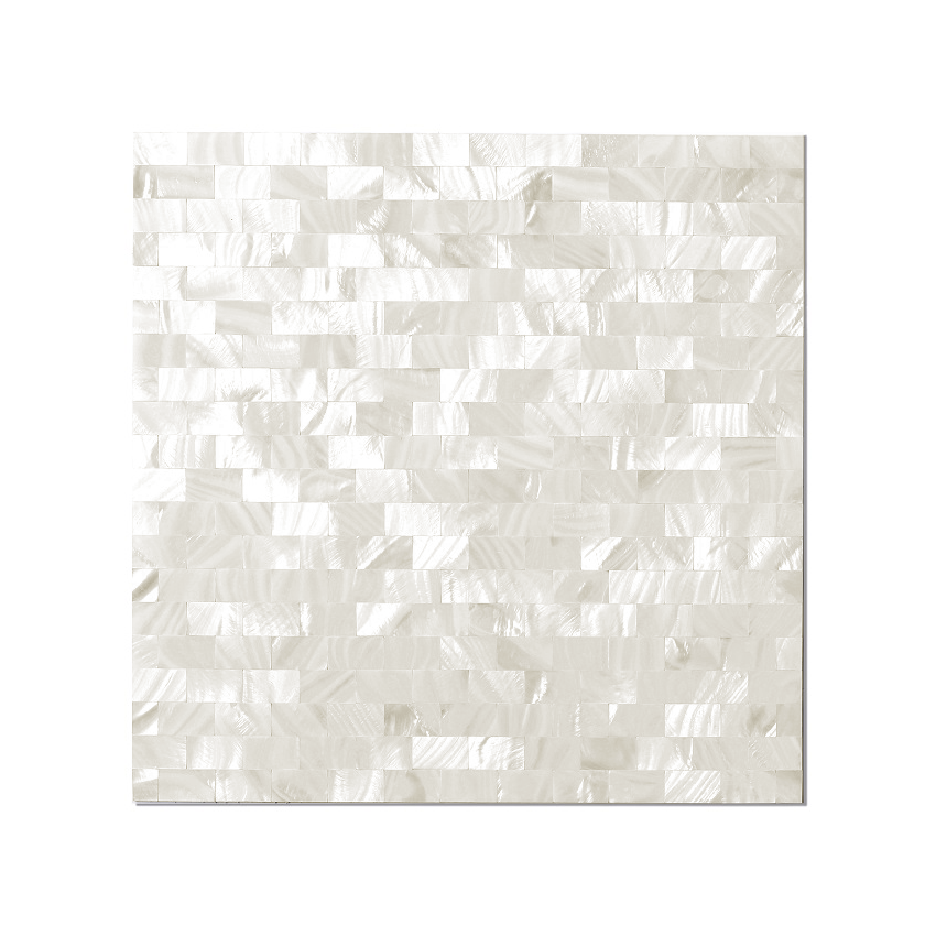 SimplInstall | Mother of Pearl Marble Herringbone Peel and Stick Tile, 11 x 12, White, 4 mm Thick - Floor & Decor